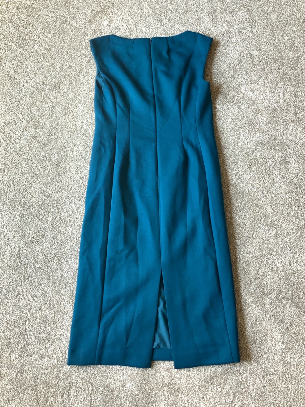Ann Taylor Sleeveless Dark Blue Cocktail Dress with Slit - Picture 4 of 7